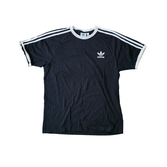 Adidas 3-Stripes T-Shirt Men’s L Black Cotton Athletic Tee - Picture 1 of 7